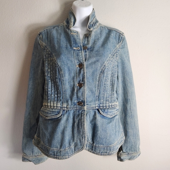 J. Jill Vintage Fitted Medium Wash Denim Jean Jacket-Size XS - Picture 1 of 10